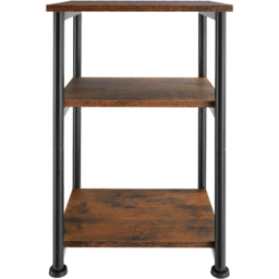 tectake Memphis 3 Tier Dark Rustic Wooden Side Table - thumbnail 4