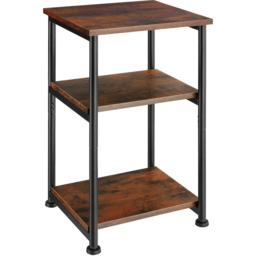 tectake Memphis 3 Tier Dark Rustic Wooden Side Table - thumbnail 2
