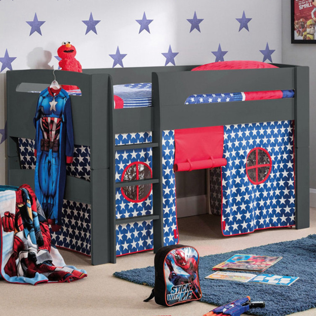 Julian Bowen Pluto Single Anthracite Mid Sleeper with Blue Star Tent - image 1