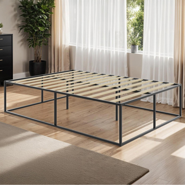 tectake Kyoto Black Double Bed Frame - image 1