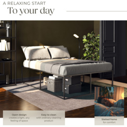 tectake Kyoto Black Double Bed Frame - thumbnail 4