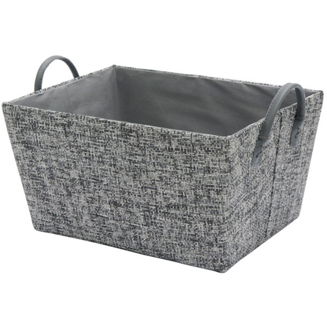 JVL Urban Rectangular Paper Storage Basket with PU Handles - image 1