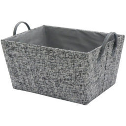 JVL Urban Rectangular Paper Storage Basket with PU Handles