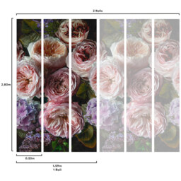 Grandeco Romantic Flowers Pink 3 Lane Wall Mural - thumbnail 4