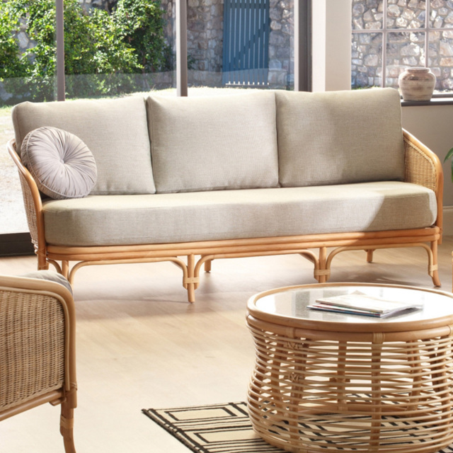 Desser Furniture Royal 3 Seater Roma Sage Rattan Sofa - image 1