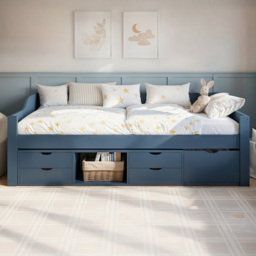 Flair Blue Single Low Sleeper with Storage - thumbnail 1