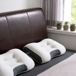 Living and Home Grey Zoned Supportive Ergonomic Pillow Insert 74 x 48cm Set of 2 - thumbnail 2