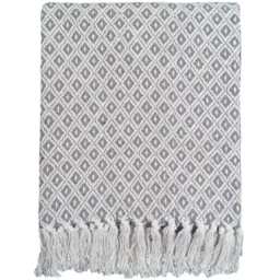 Rapport Home Natural Eden Recycled Cotton Geometric Throw 127 x 152cm