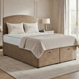 DS Living Opulence Mink King Size Velvet Upholstered Ottoman Bed