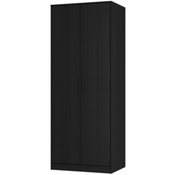 Crowndale Harlequin 2 Door Black Ash Tall Wardrobe Ready Assembled - thumbnail 2