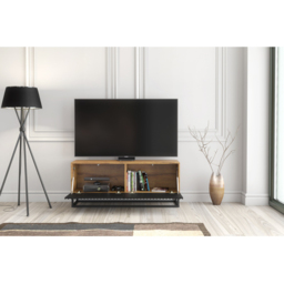 Creative Furniture Ripple Dark Oak and Black Single Fluted Door TV Unit - thumbnail 3