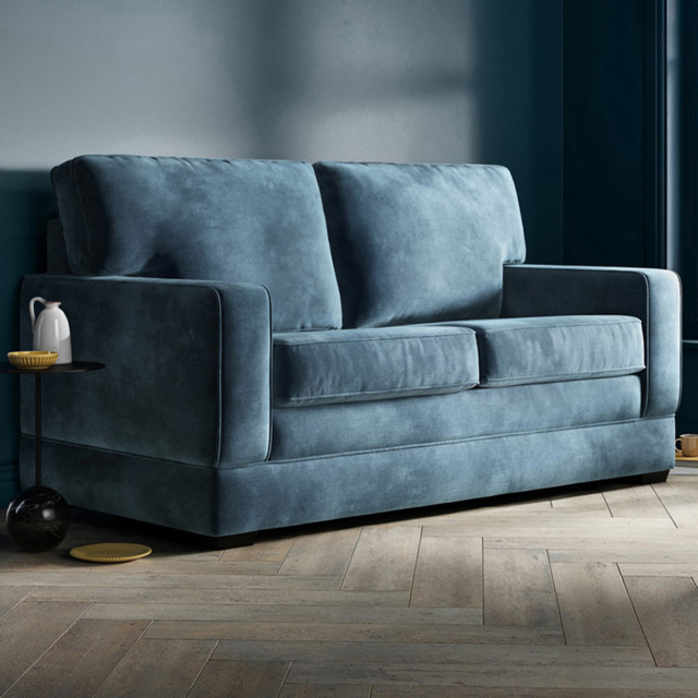 Jay-Be Urban 2 Seater Luxe Velvet Airforce Sofa Bed with e-Pocket Mattress - image 1