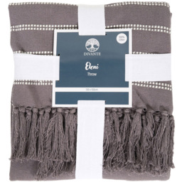 Eleni Tassel Throw Charcoal