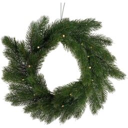 Charles Bentley Green Pre-Lit Faux Christmas Wreath
