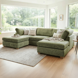 Carina Enzo 5 Seater Olive U-Shape Sofa