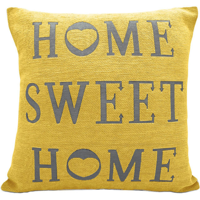 Velosso Home Sweet Home Ochre Filled Cushion 43 x 43cm 2 Pack - image 1