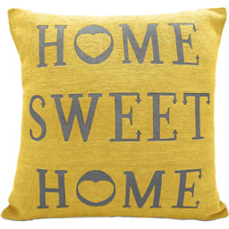 Velosso Home Sweet Home Ochre Filled Cushion 43 x 43cm 2 Pack
