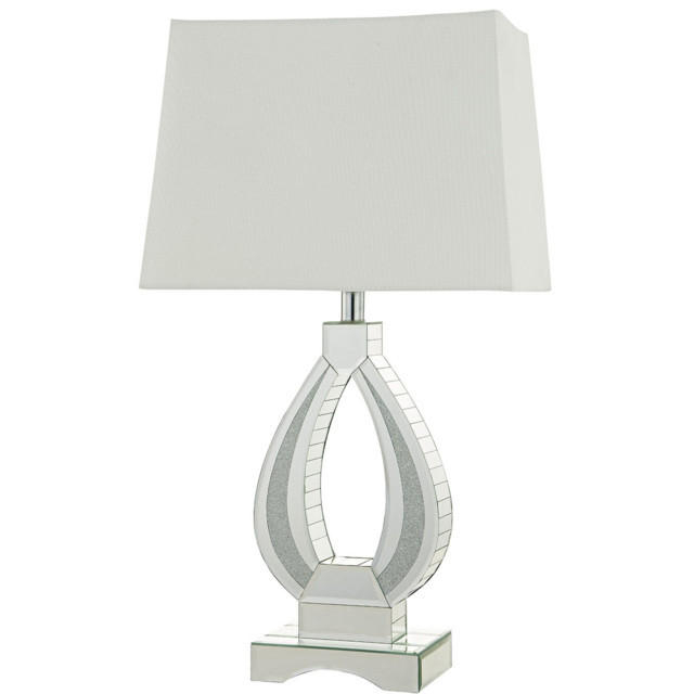 Eternity Crystal Encased White Oval Table Lamp - image 1