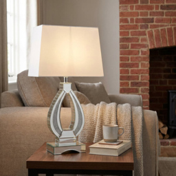 Eternity Crystal Encased White Oval Table Lamp - thumbnail 3