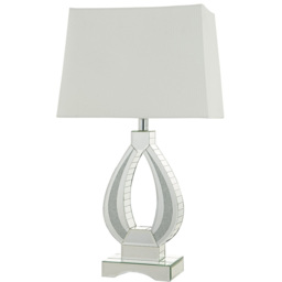 Eternity Crystal Encased White Oval Table Lamp