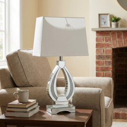 Eternity Crystal Encased White Oval Table Lamp - thumbnail 4