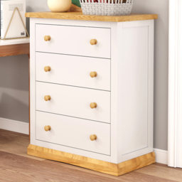 Cabinet Bits Trevi 4 Drawer Chest of Drawers with Wooden Knob