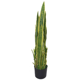 Leaf Sansevieria Yellow and Green Indoor Artificial Plant Pot 55cm - thumbnail 2