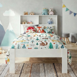 Noa and Nani Joni Single Classic White Bed with Bookcase Headboard - thumbnail 4