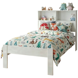 Noa and Nani Joni Single Classic White Bed with Bookcase Headboard - thumbnail 2