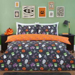 Monster Mash Duvet Set Charcoal Single - thumbnail 1
