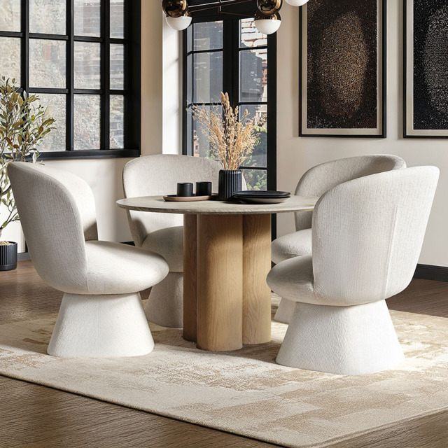 SOLACE+CO Deko Aiko Beige 4 Seater Dining Set - image 1