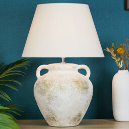 Alba Cream Fabric Shade Gold Urn Table Lamp - thumbnail 2