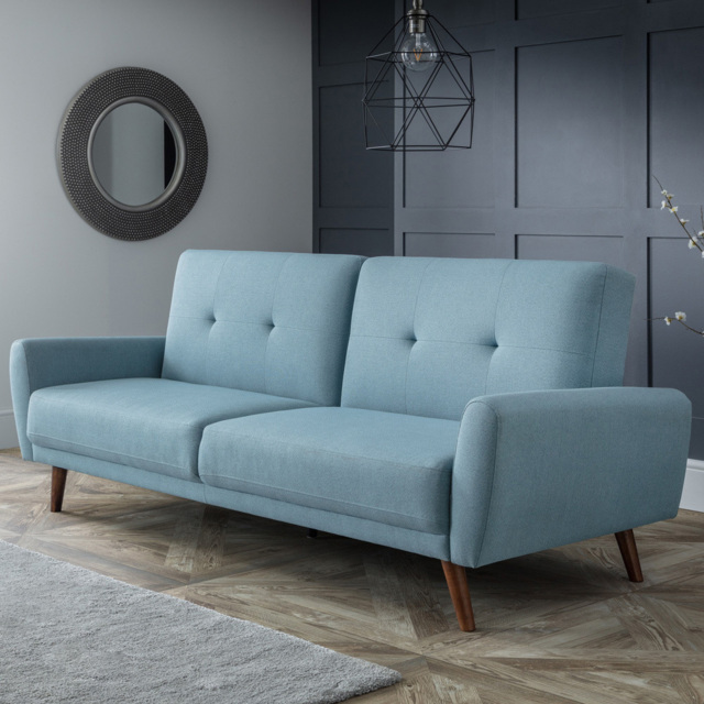 Julian Bowen Monza 2 Seater Blue Sofa Bed - image 1