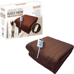 Bauer Luxury Brown Soft Touch Heated Throw 120 x 160cm - thumbnail 3
