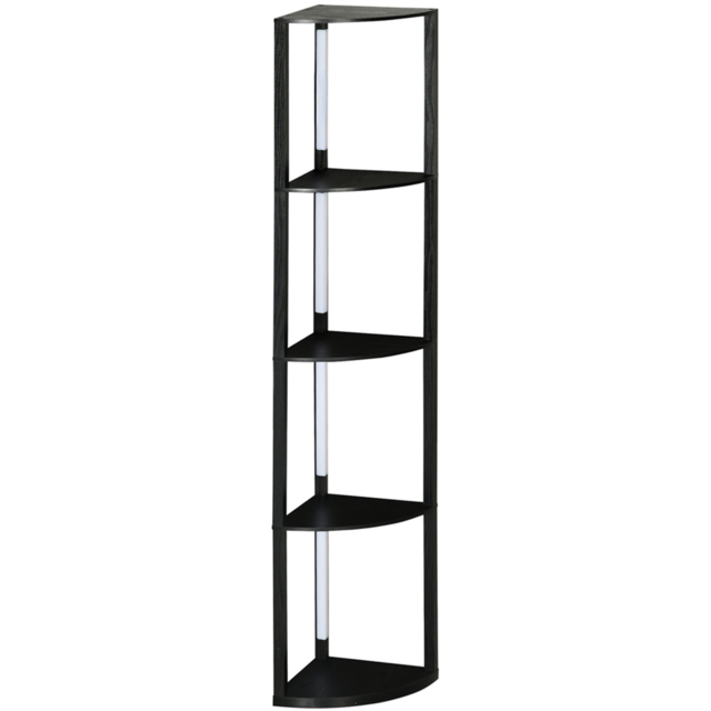 Portland Black 4 Shelf Corner Dimmable Warm White LED Floor Lamp - image 1