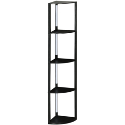 Portland Black 4 Shelf Corner Dimmable Warm White LED Floor Lamp