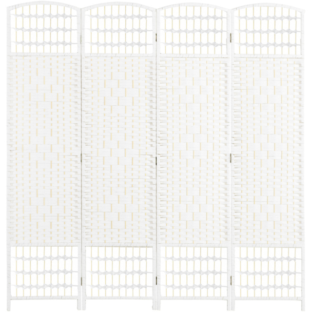 Portland 4 Panel White Wooden Folding Room Divider 170 x 160cm - image 1