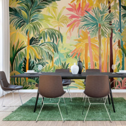 Origin Murals Pretty Palms Green Wall Mural