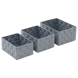 JVL Vichy Rectangular Nylon Storage Basket 3 Pack - thumbnail 3