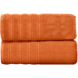 Velosso Hampi Cotton Orange Bath Sheet Set of 2