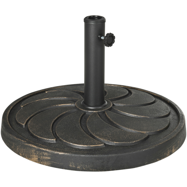 Outsunny Bronze Round Parasol Base 18kg - image 1