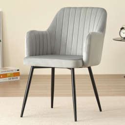 Indoor Living Charlotte Set of 2 Grey Velvet Dining Chair