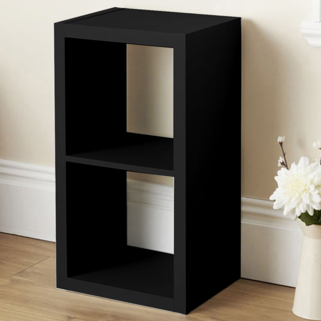 wilko Oslo 2 Shelf Black Cube Storage Unit - image 1