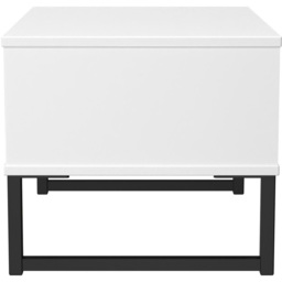Crowndale Fluted Single Drawer White Matt Wide Side Table Ready Assembled - thumbnail 3