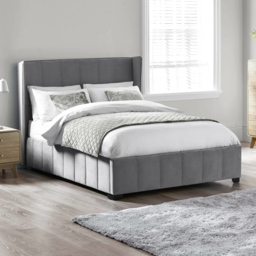 Julian Bowen Katie Grey Double Velvet Upholstered Bed