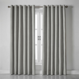 Alan Symonds Linen Look Blackout Ring Top Eyelet Curtains Slate 229 x 229cm