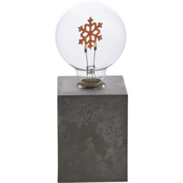 The Christmas Gift Co Grey Square Snowflake Light with Cement Effect Base - thumbnail 4