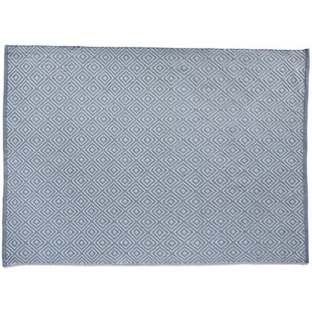 Hug Rug Denim Blue Woven Diamond Rug 120 x 170cm - image 1
