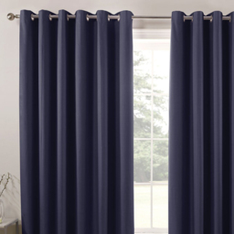 Divante Hoxton Blackout Eyelet Curtain Navy 168 x 229cm - thumbnail 2