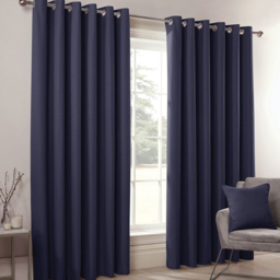 Divante Hoxton Blackout Eyelet Curtain Navy 168 x 229cm